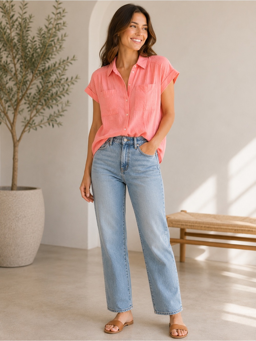 Caslon • NWT $55 USD cozy, cotton, oversized T-shirt PTP 21” flaw